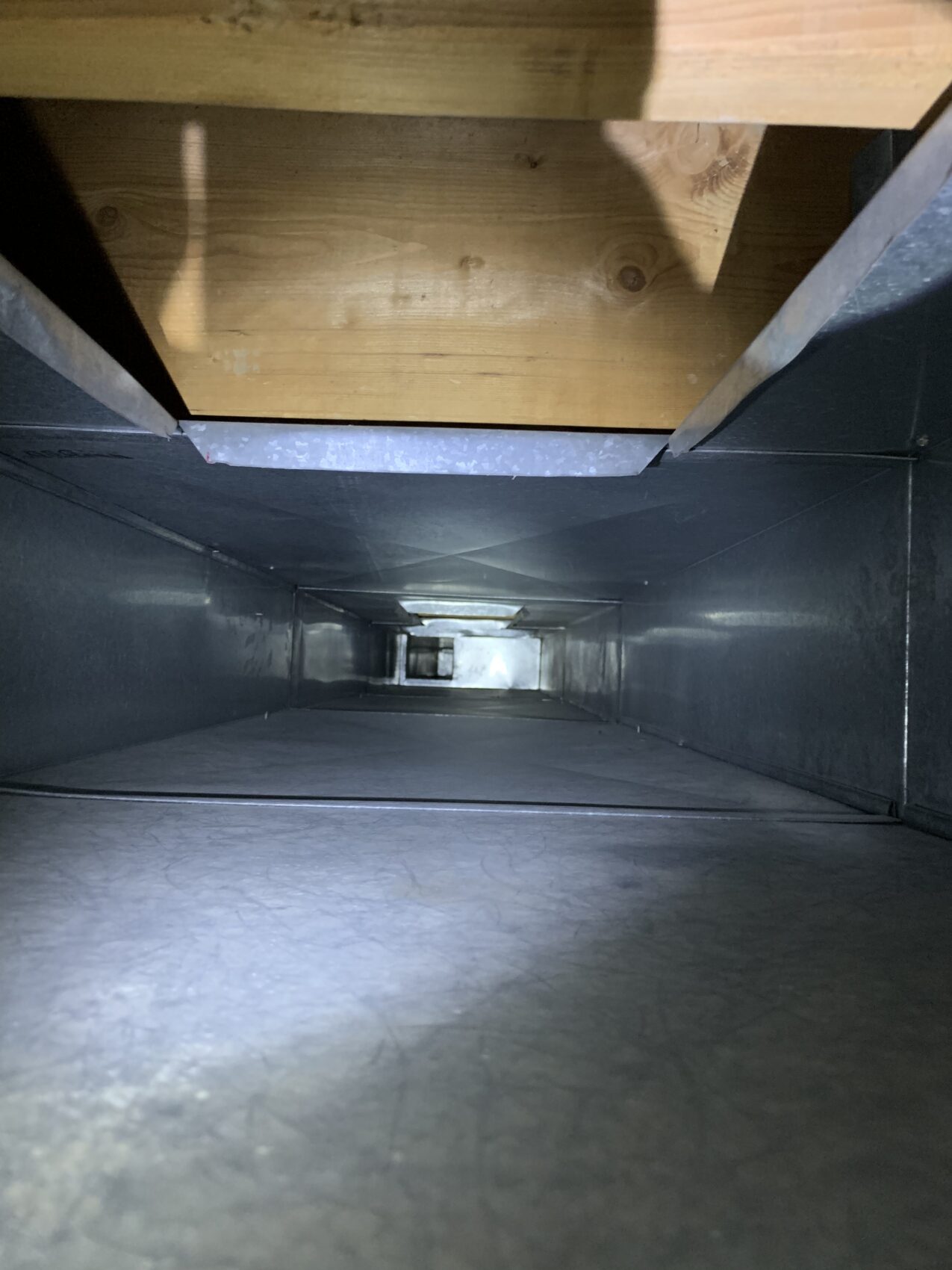 Duct interior after cleaning